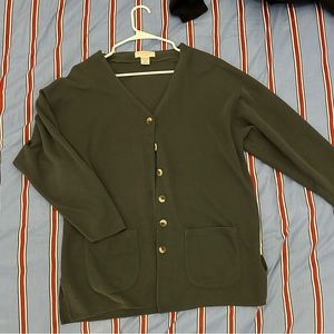 dark green cardigan